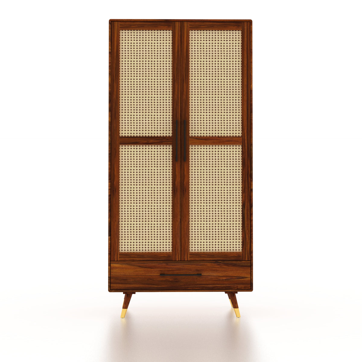 Riverton Solid Sheesham Wood Wardrobe With Two Doors and Drawer - 3-Year Warranty