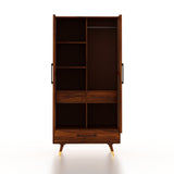 Riverton Solid Sheesham Wood Wardrobe With Two Doors and Drawer - 3-Year Warranty