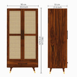 Riverton Solid Sheesham Wood Wardrobe With Two Doors and Drawer - 3-Year Warranty