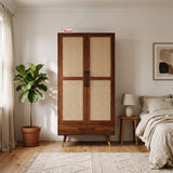Riverton Solid Sheesham Wood Wardrobe With Two Doors and Drawer - 3-Year Warranty