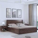 Italian Solid Sheesham Wood Bed with Box Storage FULL Headboard -  3 Years Warranty