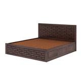Italian Solid Sheesham Wood Bed with Hydraulic Box Storage FULL Headboard - 3 Years Warranty