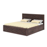 Italian Solid Sheesham Wood Bed with Hydraulic Box Storage FULL Headboard - 3 Years Warranty