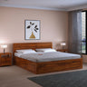 SKYLER Solid Sheesham Wood Box Storage Bed - 3 years Warranty