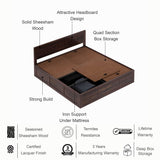 SKYLER Solid Sheesham Wood Box Storage Bed - 3 years Warranty