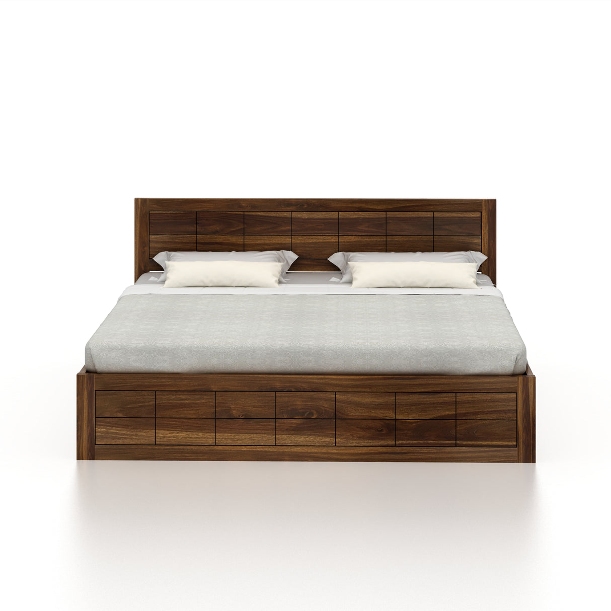 SKYLER Solid Sheesham Wood Hydraulic Storage Bed - 3 years Warranty