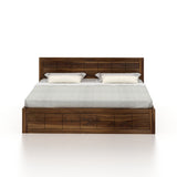 SKYLER Solid Sheesham Wood Hydraulic Storage Bed - 3 years Warranty