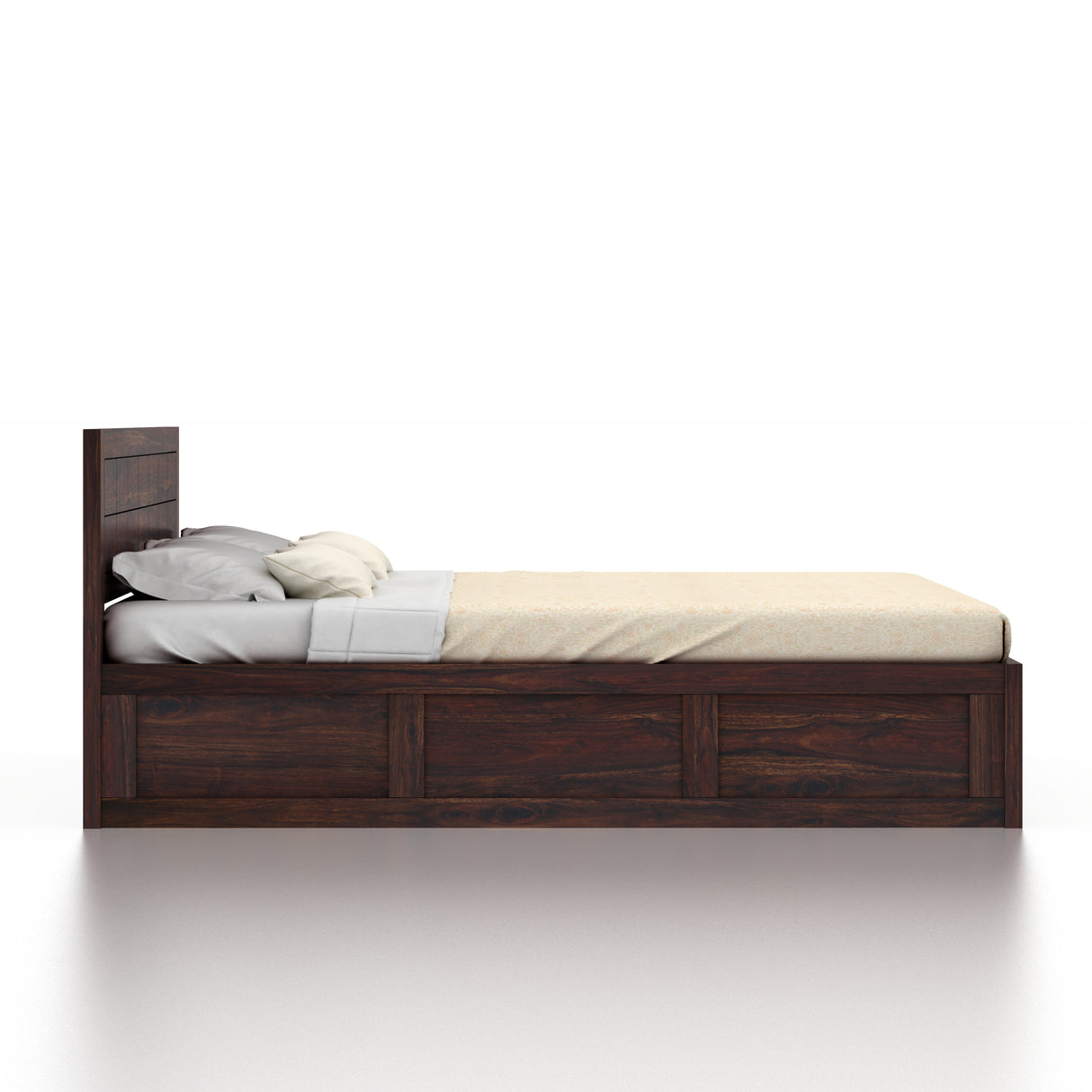 SKYLER Solid Sheesham Wood Hydraulic Storage Bed - 3 years Warranty