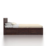 SKYLER Solid Sheesham Wood Hydraulic Storage Bed - 3 years Warranty