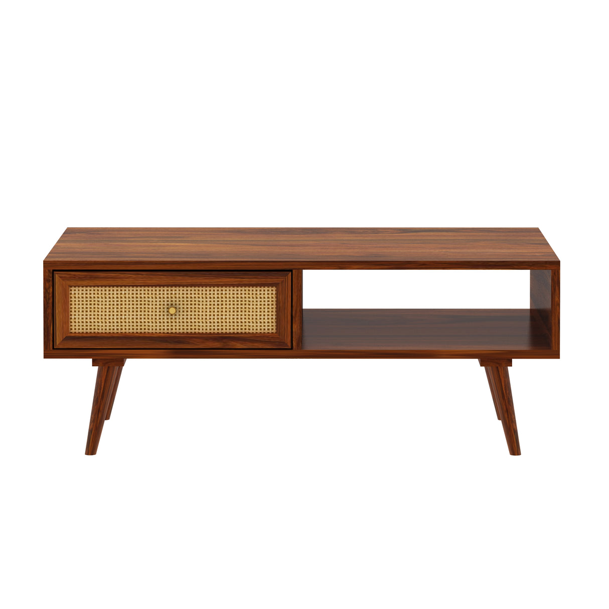 Syrus Solid Sheesham Wood Coffee Table With Drawer Storage - 3 Years Warranty