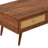 Syrus Solid Sheesham Wood Coffee Table With Drawer Storage - 3 Years Warranty