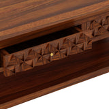 Raj Solid Wood Coffee Table With Two Drawer Storage - 3 Years Warranty
