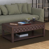 Raj Solid Wood Coffee Table With Two Drawer Storage - 3 Years Warranty