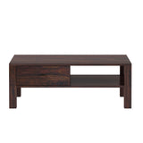 Lurid Solid Sheesham Wood Coffee Table With Drawer - 3 Years Warranty
