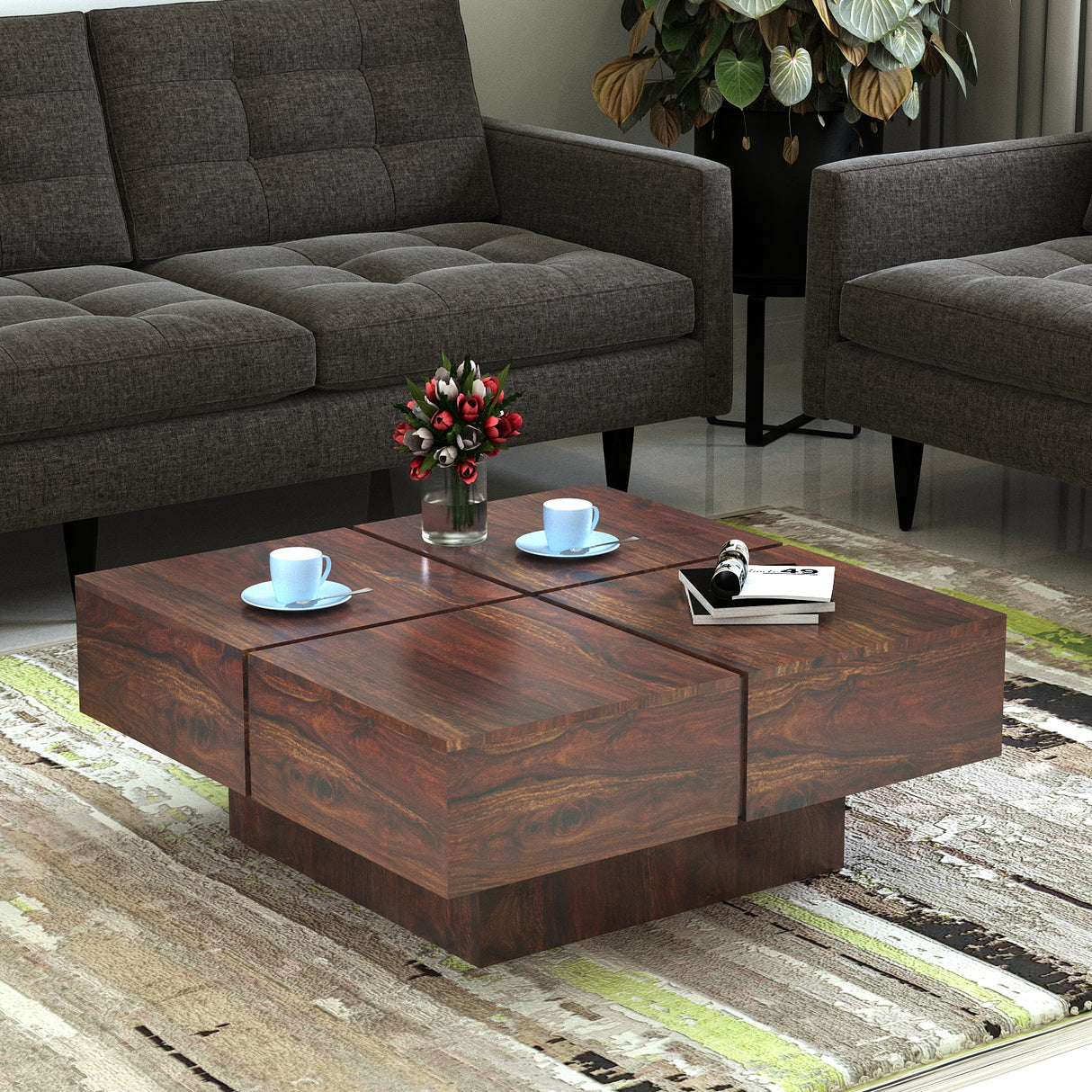 Mayor Solid Sheesham Wood Coffee Table - 3 Years Warranty