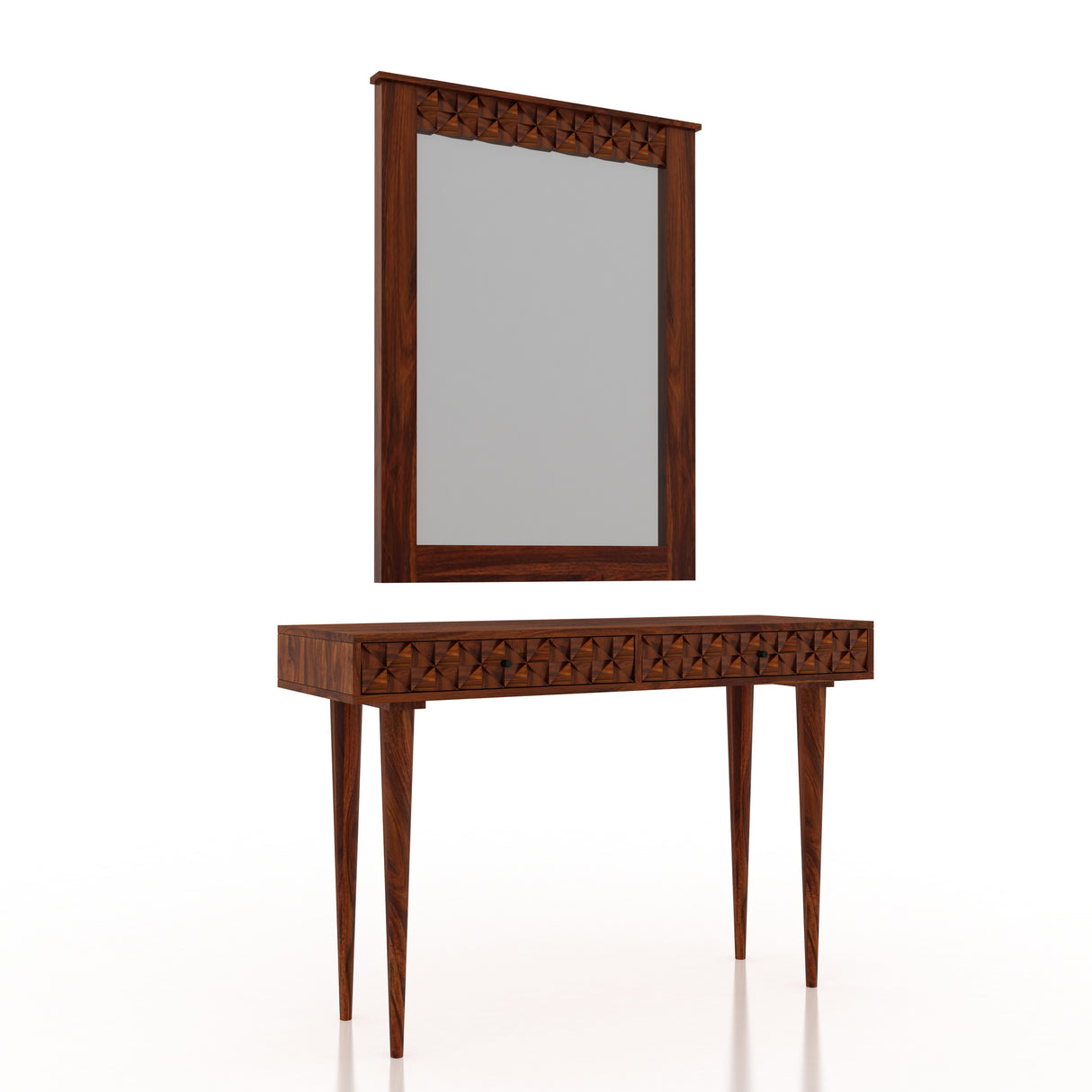 Raj Solid Sheesham Wood Console With Mirror - 3 Years Warranty