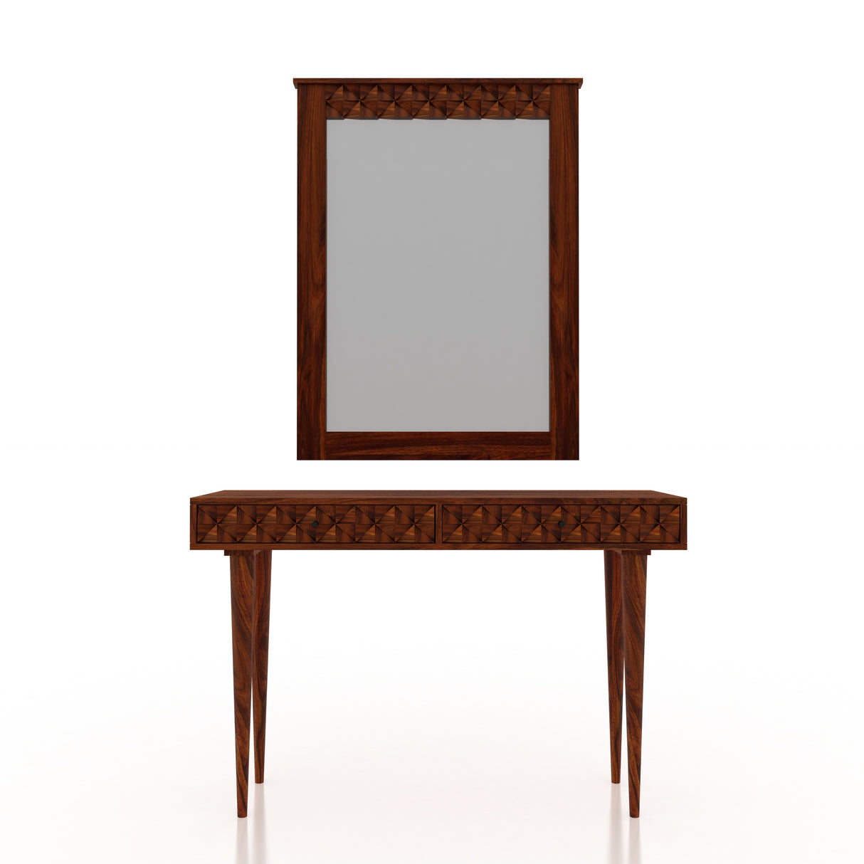 Raj Solid Sheesham Wood Console With Mirror - 3 Years Warranty