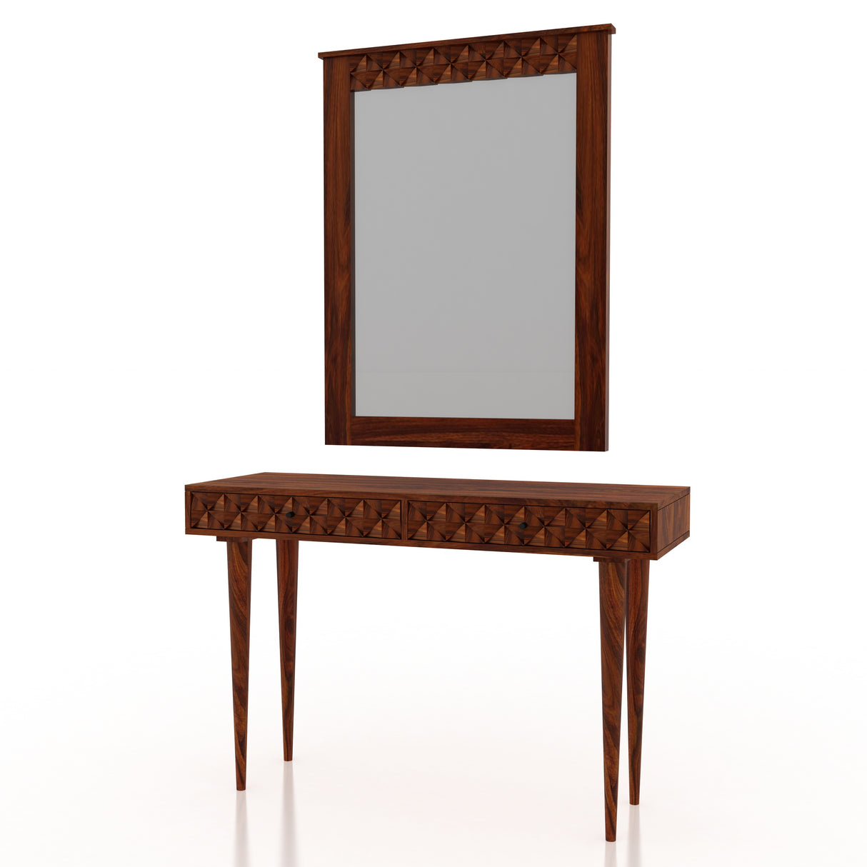 Raj Solid Sheesham Wood Console With Mirror - 3 Years Warranty