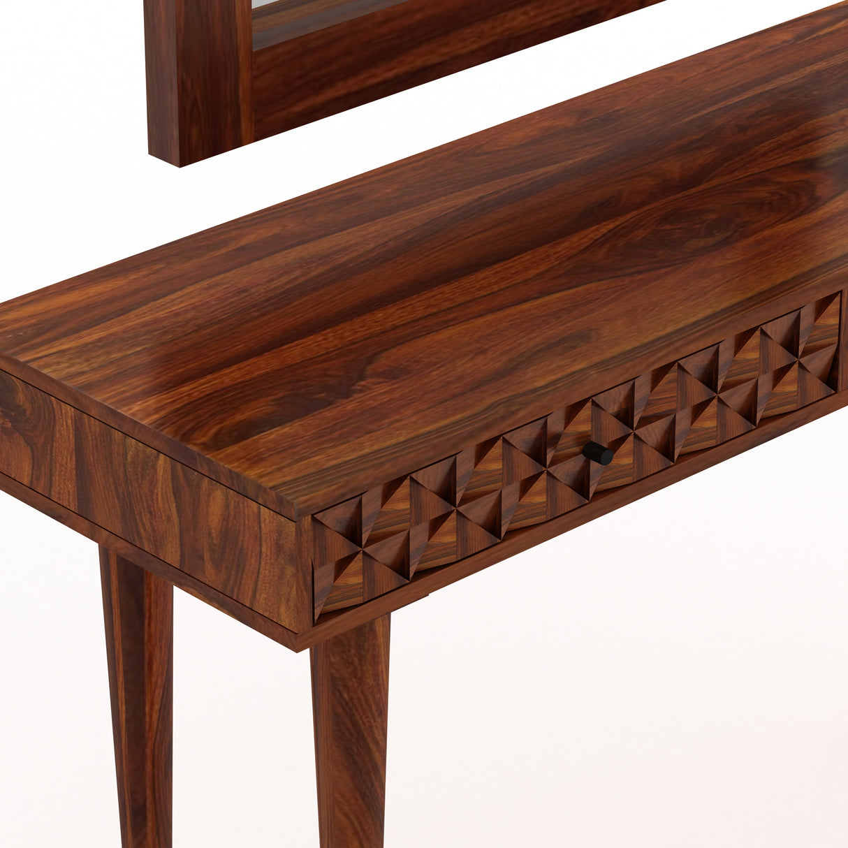 Raj Solid Sheesham Wood Console With Mirror - 3 Years Warranty
