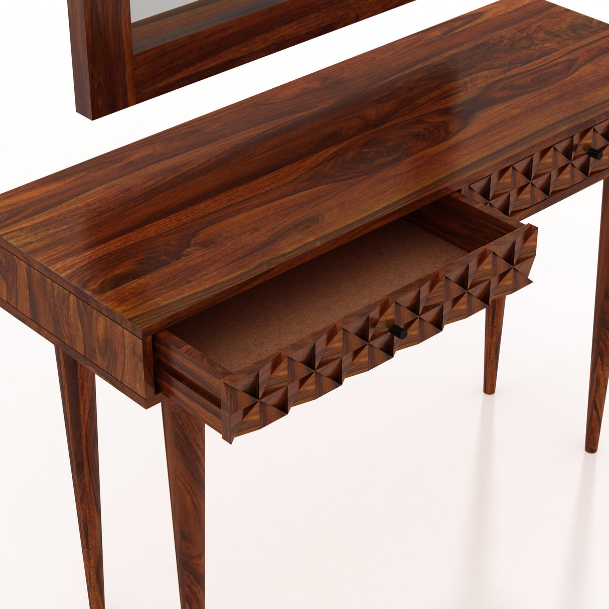 Raj Solid Sheesham Wood Console With Mirror - 3 Years Warranty