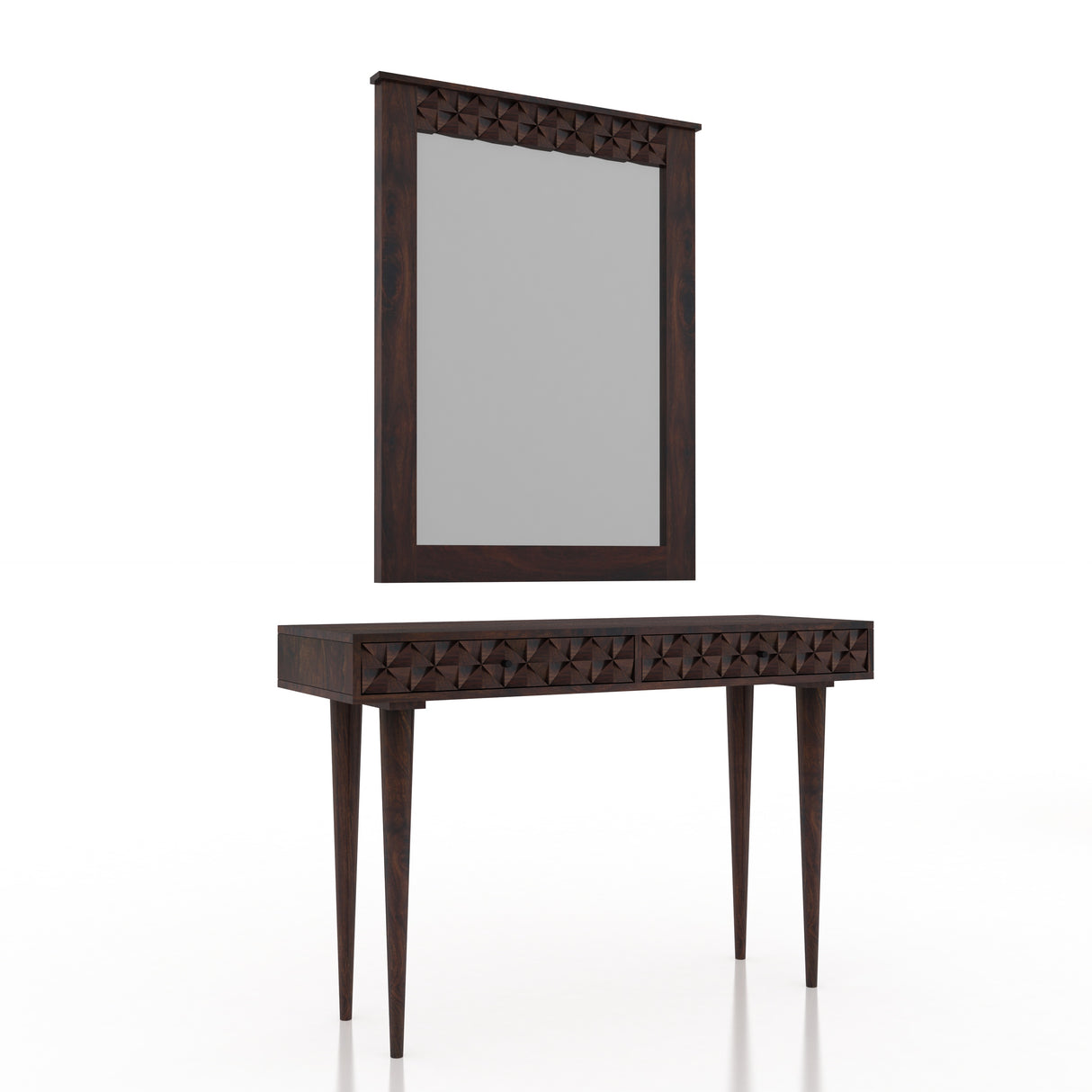 Raj Solid Sheesham Wood Console With Mirror - 3 Years Warranty