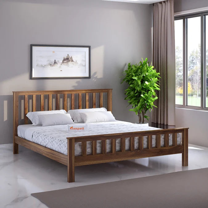 Cairo Solid Sheesham Wood Without Storage Bed - 3 Years Warranty features