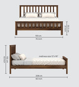 Cairo Solid Sheesham Wood Without Storage Bed - 3 Years Warranty