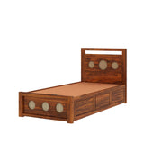 Cosmos Solid Sheesham Wood Single Size Bed With Box Storage - 3 years Warranty