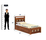 Cosmos Solid Sheesham Wood Single Size Bed With Box Storage - 3 years Warranty