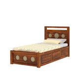 Cosmos Solid Sheesham Wood Single Size Bed With Box Storage - 3 years Warranty