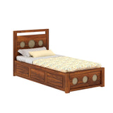 Cosmos Solid Sheesham Wood Single Size Bed With Box Storage - 3 years Warranty
