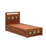 Cosmos Solid Sheesham Wood Single Size Bed With Box Storage - 3 years Warranty