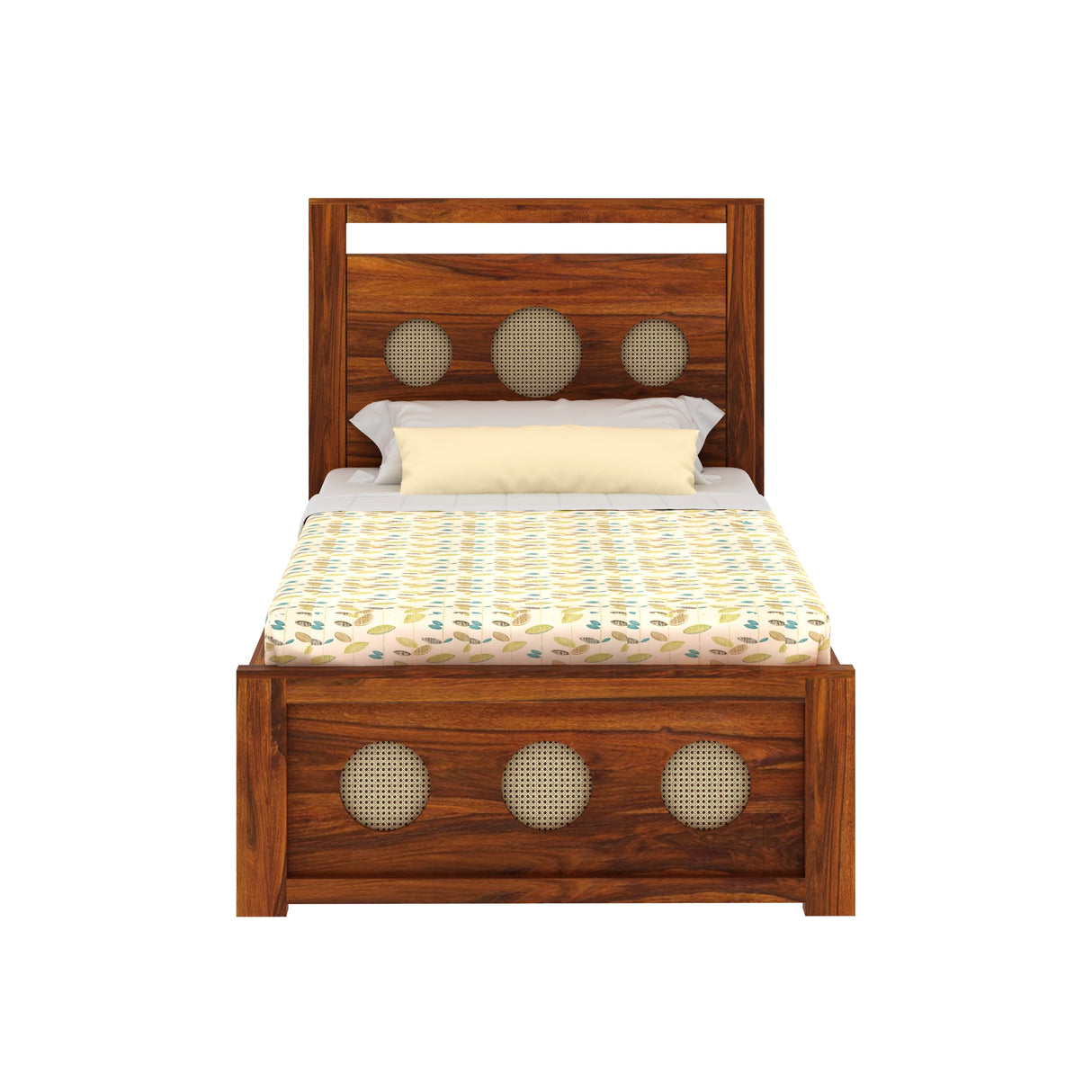 Cosmos Solid Sheesham Wood Single Size Bed With Box Storage - 3 years Warranty