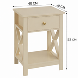 LUNA Solid Sheesham Wood Bedside Table - 3 Years Warranty (LUXE EDITION)