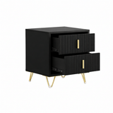 ROBERT Solid Sheesham Wood Bedside Table With 2 Drawers Storage - 3 Years Warranty (LUXE EDITION)