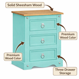 MONACO Solid Sheesham Wood Bedside Table - 3 Years Warranty (LUXE EDITION)