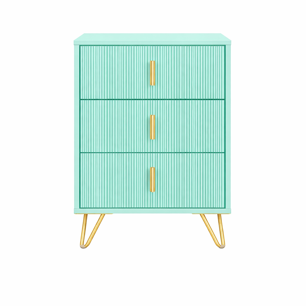 ROBERT Solid Sheesham Wood Bedside Table With 3 Drawers Storage - 3 Years Warranty (LUXE EDITION)