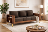 Bolt Solid Sheesham Wood 3 Seater Sofa With Side Storage - 3 Year Warranty (LUXE EDITION)