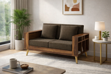Bolt Solid Sheesham Wood 2 Seater Sofa With Side Storage - 3 Year Warranty (LUXE EDITION)