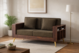 Bolt Solid Sheesham Wood 2 Seater Sofa With Side Storage - 3 Year Warranty (LUXE EDITION)