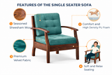 RAYON Solid Sheesham Wood Single Seater Sofa - 3 Year Warranty (LUXE EDITION)