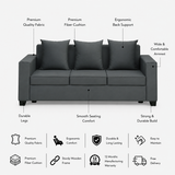 GOA Three Seater Upholstered Sofa Velvet - 12 Months Warranty - TAR