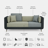 VEGAS Three Seater Upholstered Sofa Velvet - 12 Months Warranty