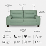 VALENTINO Three Seater Upholstered Sofa Leatherette - 12 Months Warranty - OASIS