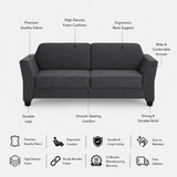 SANTORI Three Seater Upholstered Sofa Velvet - 12 Months Warranty - TAR