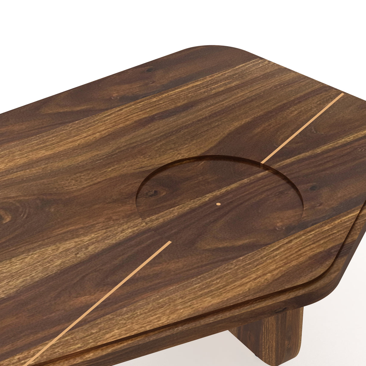 RECTOR Solid Sheesham Wood Coffee Table With Brass Detailing - 3 Years Warranty