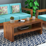 Burj Solid Sheesham Wood Coffee Table With Shelf - 3 years Warranty