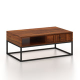 SCOTT Solid Sheesham Wood Coffee Table With One Drawer - 3 Years Warranty