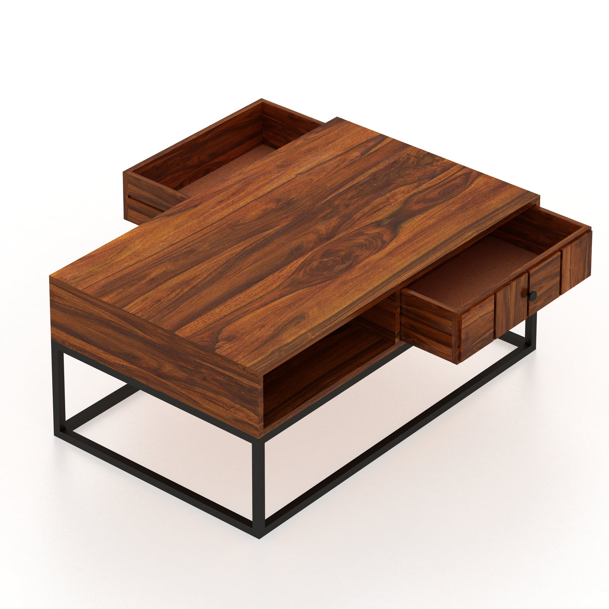 SCOTT Solid Sheesham Wood Coffee Table With One Drawer - 3 Years Warranty