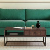 SCOTT Solid Sheesham Wood Coffee Table With One Drawer - 3 Years Warranty